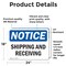 Signmission Shipping And Receiving, 24 in W x Rectangle, Vinyl Decal OS-2PACK-NS-D-1824-L-16560 - alternate 6